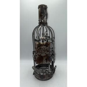Wine Works Steam Punk Cork Or Bottle‎ Holder Bar Decor 16" Tall